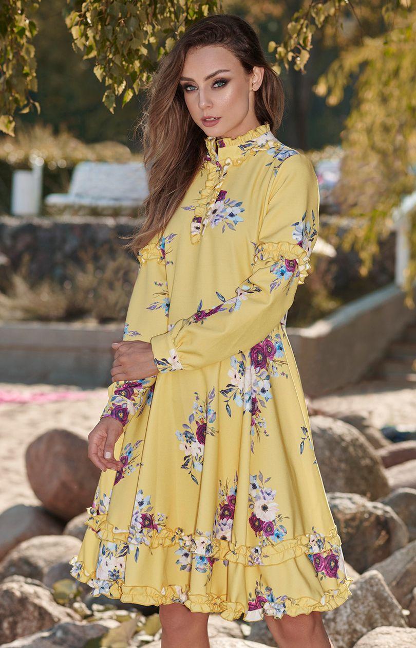 Dress L 269, gul-formel, L