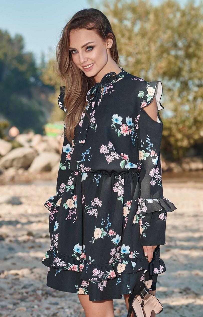 Dress L276, sort-mønster M
