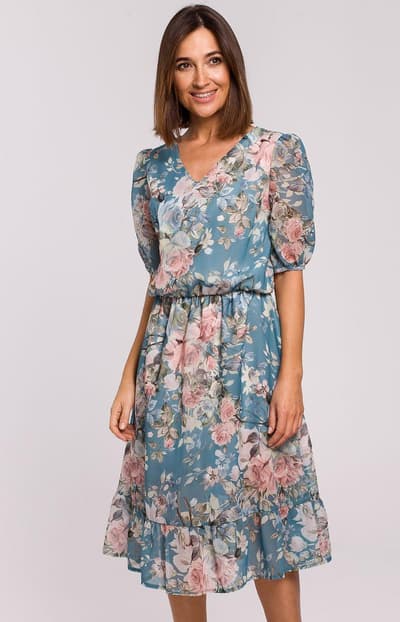 S215 / 4 Kjole, Mint-Pink, M