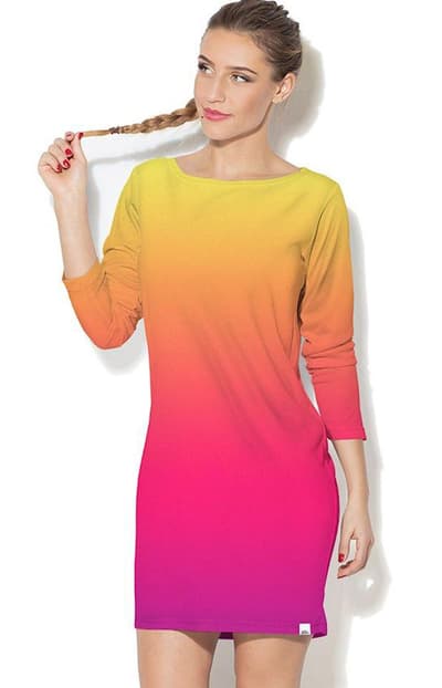 Kjole CP-022 71, Orange-Fuksyjny, XL / 2XL
