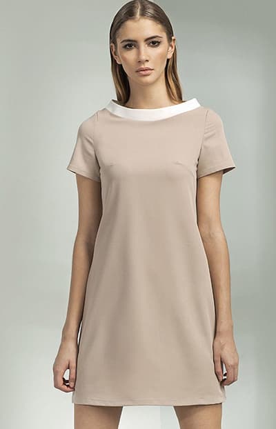 S54 kjole, beige, 44