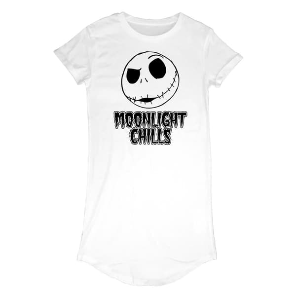 Nightmare Before Christmas Womens/Ladies Moonlight Chills T-Shirt Dress White L