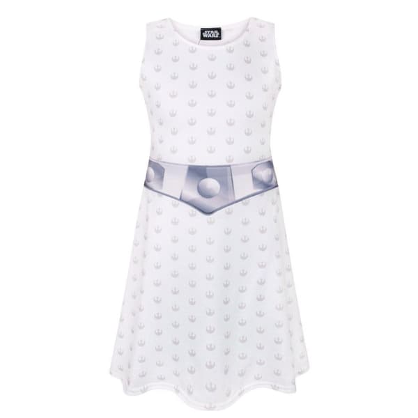 Star Wars Childrens Girls Princess Leia Costume Dress White 11-12 Years