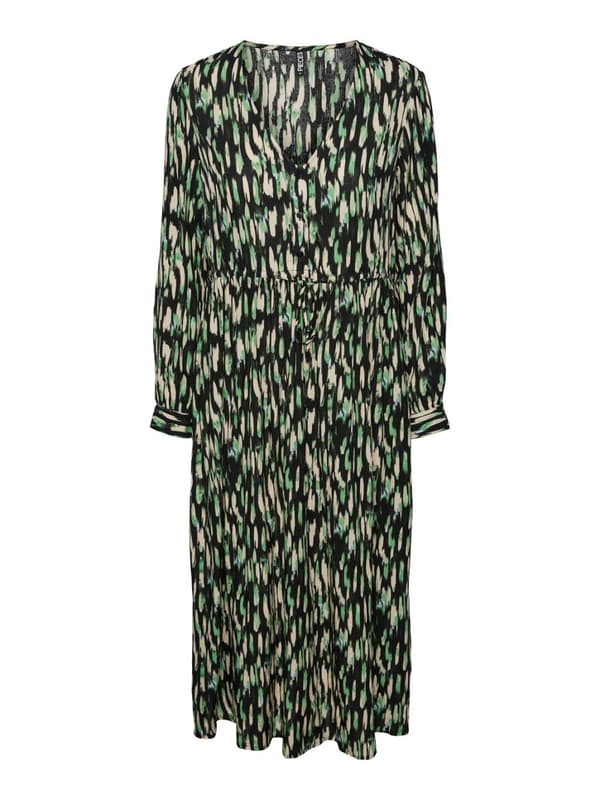 Pieces - pcNya LS Midi Dress Graphic Print Svart M