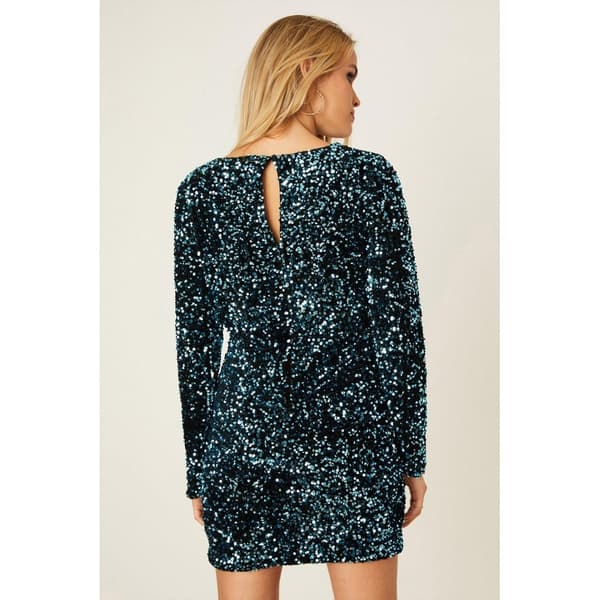 Dorothy Perkins Mini kjole med palietter og fløjl med fløjl med rynker for kvinder/damer