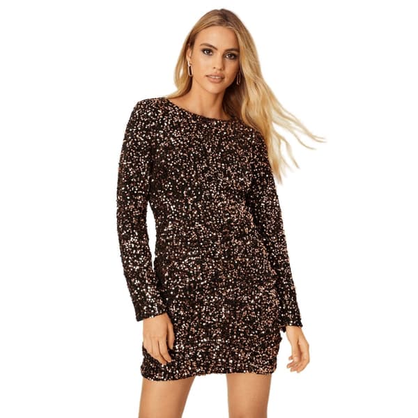 Dorothy Perkins Mini kjole med palietter og fløjl med fløjl med rynker for kvinder/damer