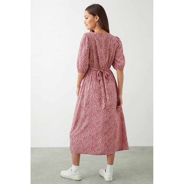 Dorothy Perkins Kvinnor/Damer Ditsy Print knappdetaljer Petite Midi klänning