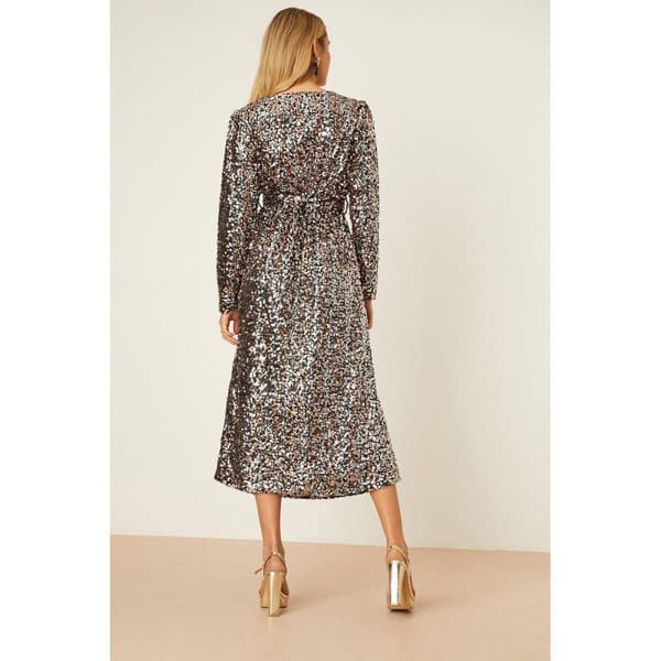 Dorothy Perkins Dame/kvinder med pailletter med bælte omviklet midikjole