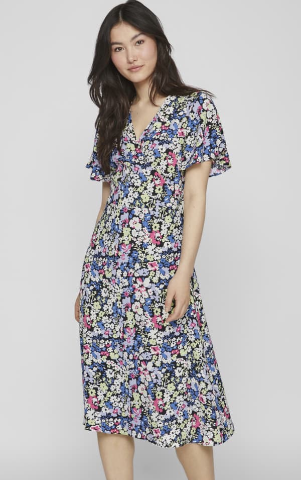 Vila - Vilovie SS Wrap Midi Dress Gina Print