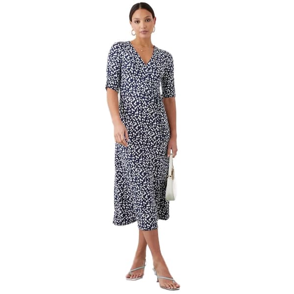Dorothy Perkins Dame/Damer plettet omslags-midikjole Navy 8 UK