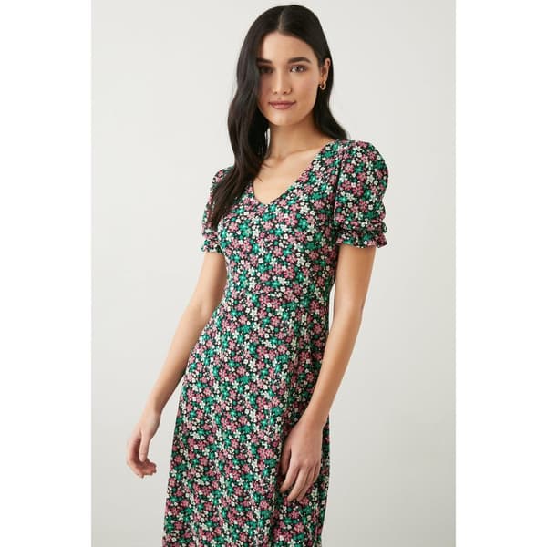 Dorothy Perkins Womens/Ladies Ditsy Print V Neck Short-Sleeved Midi Dress