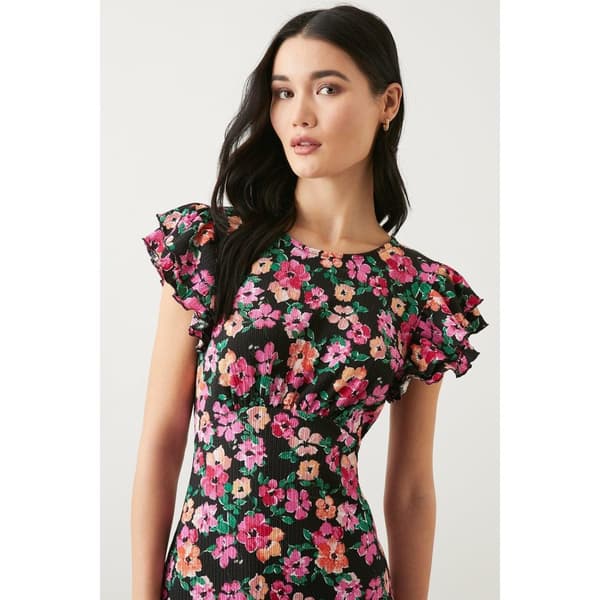 Dorothy Perkins Kvinder/damer med blomstret flæse Empire Midi-kjole