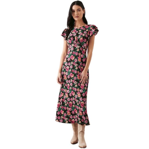 Dorothy Perkins Kvinder/damer med blomstret flæse Empire Midi-kjole