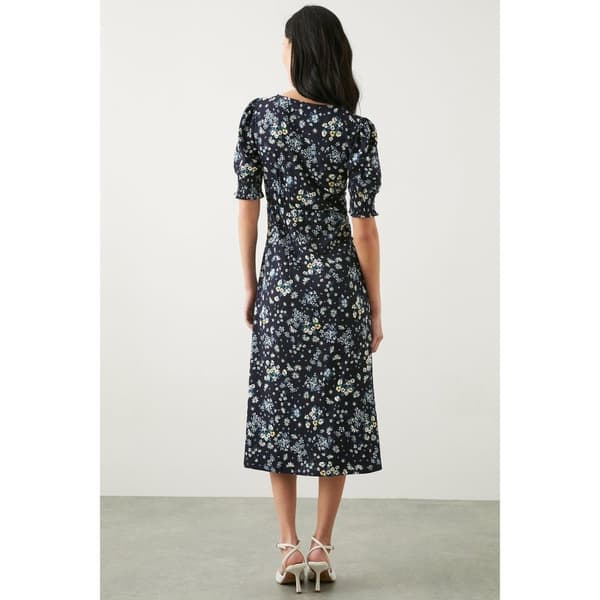 Dorothy Perkins Dame/kvinder Ditsy Print med rynkede manchetter i Petite Midi-kjole