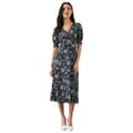 Miniatyrbillede 1 af 2: Dorothy Perkins Dame/kvinder Ditsy Print med rynkede manchetter i Petite Midi-kjole