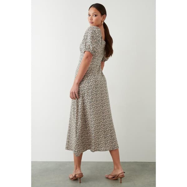 Dorothy Perkins Dame/kvinder Ditsy Print Ruched Midi Kjole
