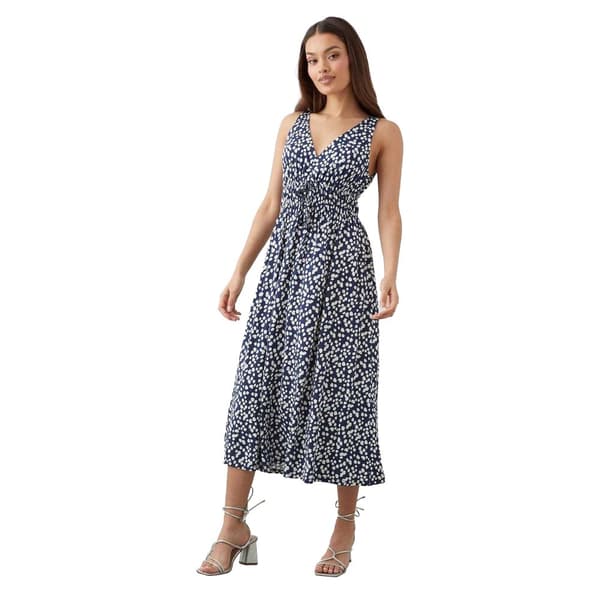 Dorothy Perkins Dame/kvinder med plettet slips foran Petite ærmeløs midikjole uden ærmer