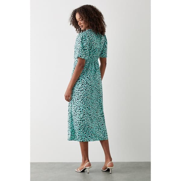 Dorothy Perkins Kvinder/damer med dyreprint med rynket talje og fløjte i midikjole