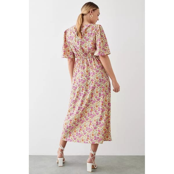 Dorothy Perkins Womens/Ladies Ditsy Print Shirred Waist Tall Flutter Midi Dress