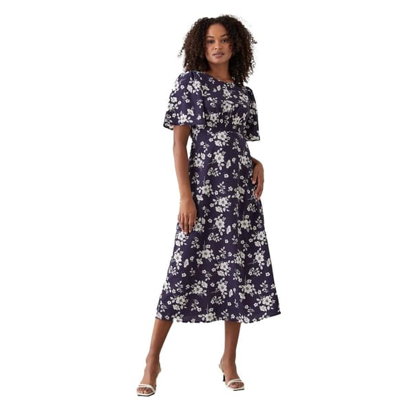 Dorothy Perkins Kvinnor/Damer Floral Shirred Waist Flutter Midi Dress