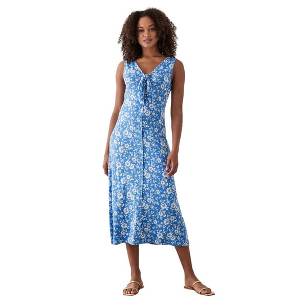 Dorothy Perkins Kvinder/damer med blomstret knap gennem midikjole
