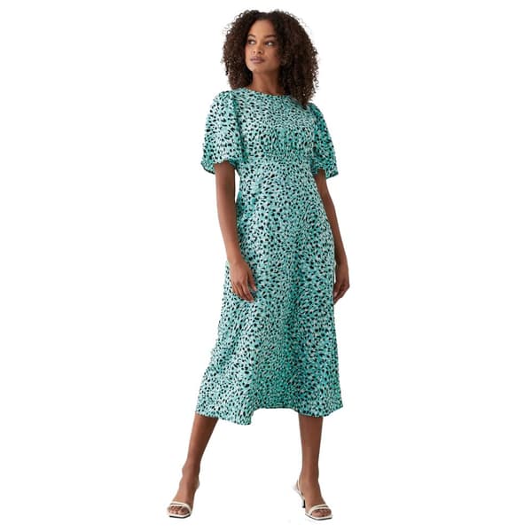 Dorothy Perkins Kvinder/damer med dyreprint med rynket talje og fløjte i midikjole