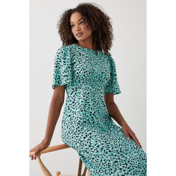 Dorothy Perkins Kvinder/damer med dyreprint med rynket talje og fløjte i midikjole