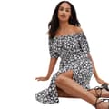Miniatyrbillede 1 af 3: Dorothy Perkins Blomster Bardot Midi-kjole til kvinder/damer