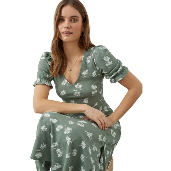 Dorothy Perkins Kortærmet midikjole med ditsy-print til kvinder/damer