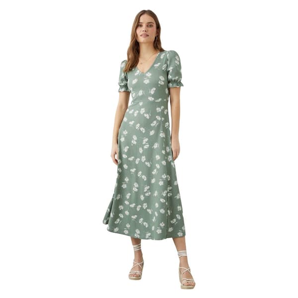 Dorothy Perkins Kortærmet midikjole med ditsy-print til kvinder/damer