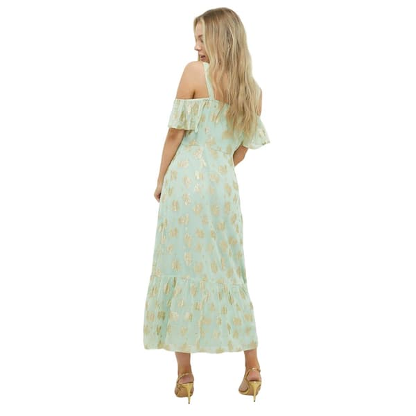 Dorothy Perkins Womens/Ladies Metallic Jacquard Cold Shoulder Petite Midi Dress