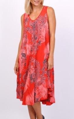 Chana - Klänning R50B Paisley Röd One Size