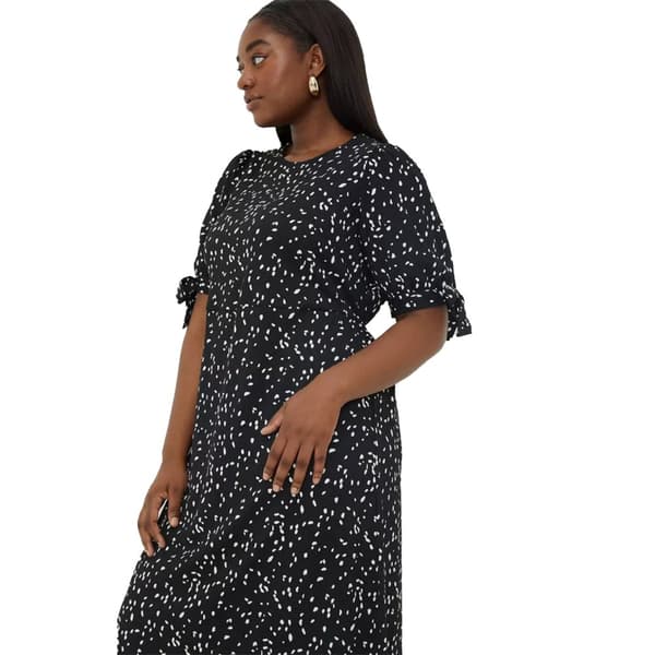 Dorothy Perkins Kvinnor/Damer Spotted Plus Tie Sleeves Midi klänning