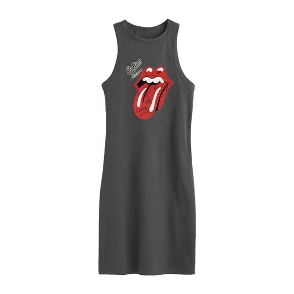 Amplified Womens/Ladies Autographs The Rolling Stones Slim Sleeveless Dress Charcoal S
