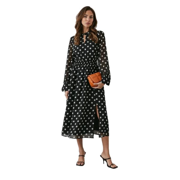 Principles Womens/Ladies Spotted Keyhole Dress