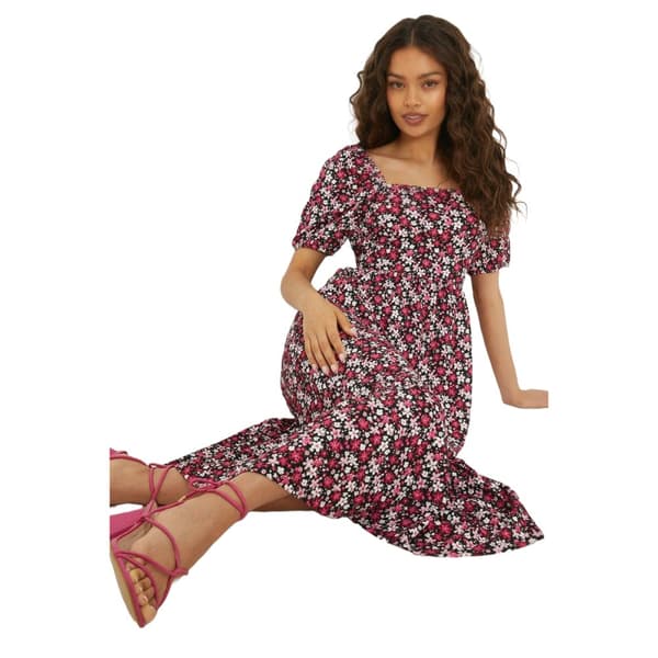 Dorothy Perkins Womens/Ladies Ditsy Print Tiered Petite Midi Dress