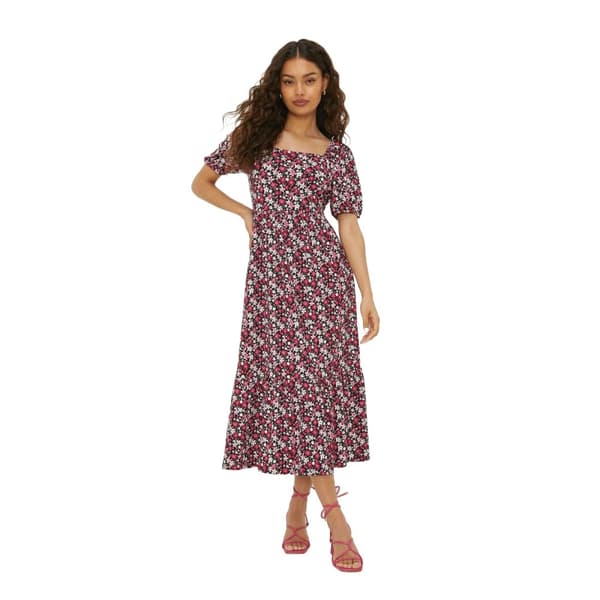 Dorothy Perkins Womens/Ladies Ditsy Print Tiered Petite Midi Dress