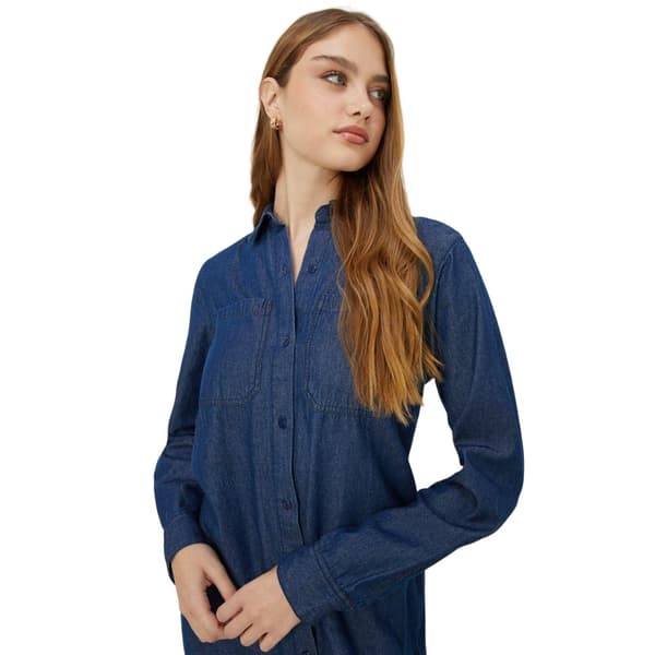 Dorothy Perkins Denim midi-skjortekjole til kvinder/damer