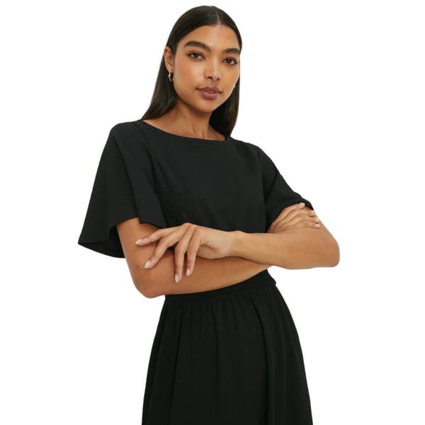 Dorothy Perkins Womens/Ladies Shirred Waist Short-Sleeved Midi Dress