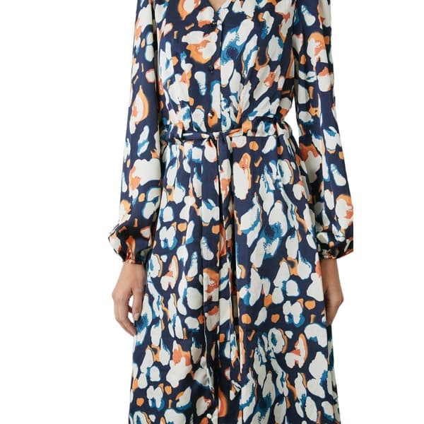 Principles Womens/Ladies Abstract Satin Button Through Midi Dress