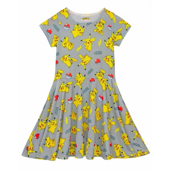 Pokemon Girls Pikachu Short-Sleeved Skater Dress