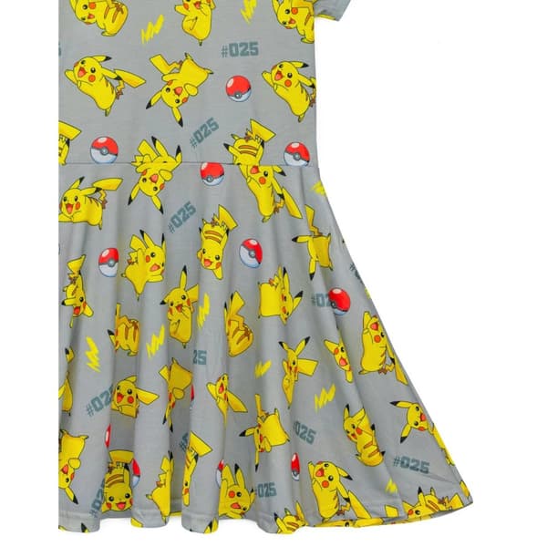 Pokemon Girls Pikachu Short-Sleeved Skater Dress