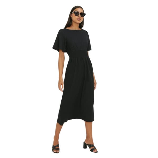 Dorothy Perkins Womens/Ladies Shirred Waist Short-Sleeved Midi Dress