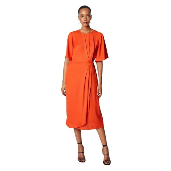 Principles Womens/Ladies Gathered Midi Dress Rust 12 UK