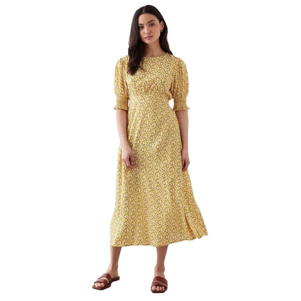 Dorothy Perkins Dame/kvinder Ditsy Print med rynkede manchetter i Petite Midi-kjole