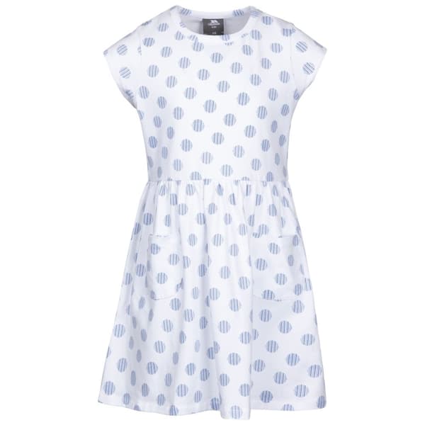 Trespass Girls Happiness Spotted Casual Klänning White/Blue 7-8 Years