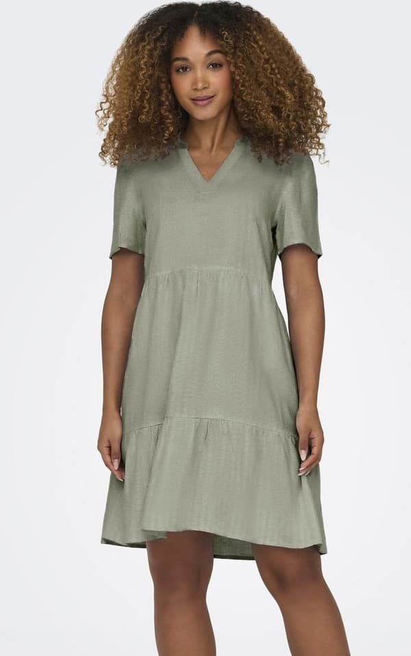 Only - onlTiri-Caro SS V-neck Lin Dress