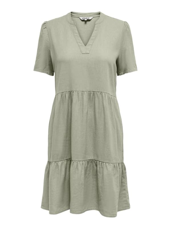 Only - onlTiri-Caro SS V-neck Lin Dress