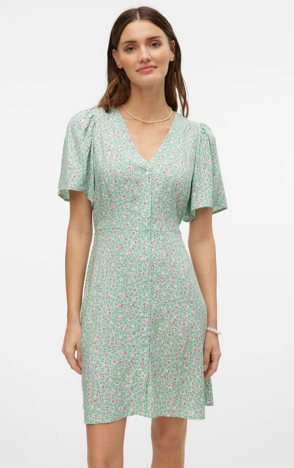 Vero Moda - vmAlba SS Short Dress Grön - Ulrikke Print L