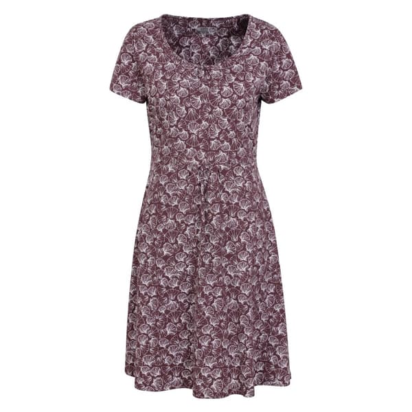 Mountain Warehouse Dam/Ladies Essentials Lora Seashells Skater Dress Burgundy 12 UK